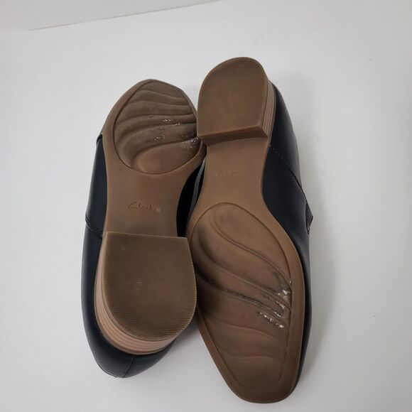 CLARKS Ultimate Comfort Juliet Palm Black Leather Loafers Womens 6W Wide Width - Picture 9 of 9